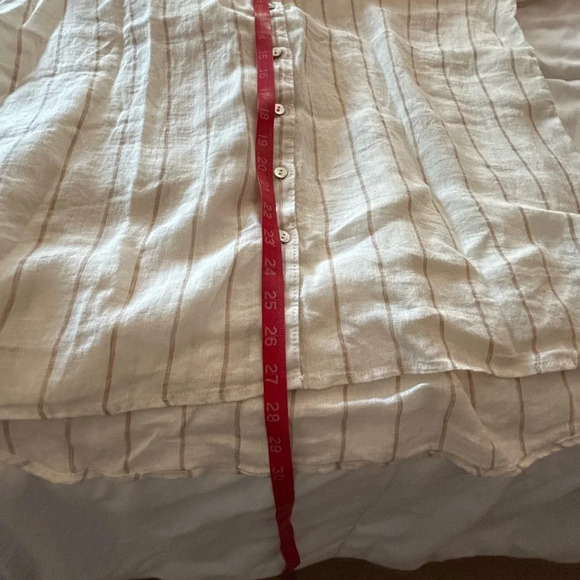 H By Halston Striped Linen Button Down Shirt NWT - Picture 6 of 7